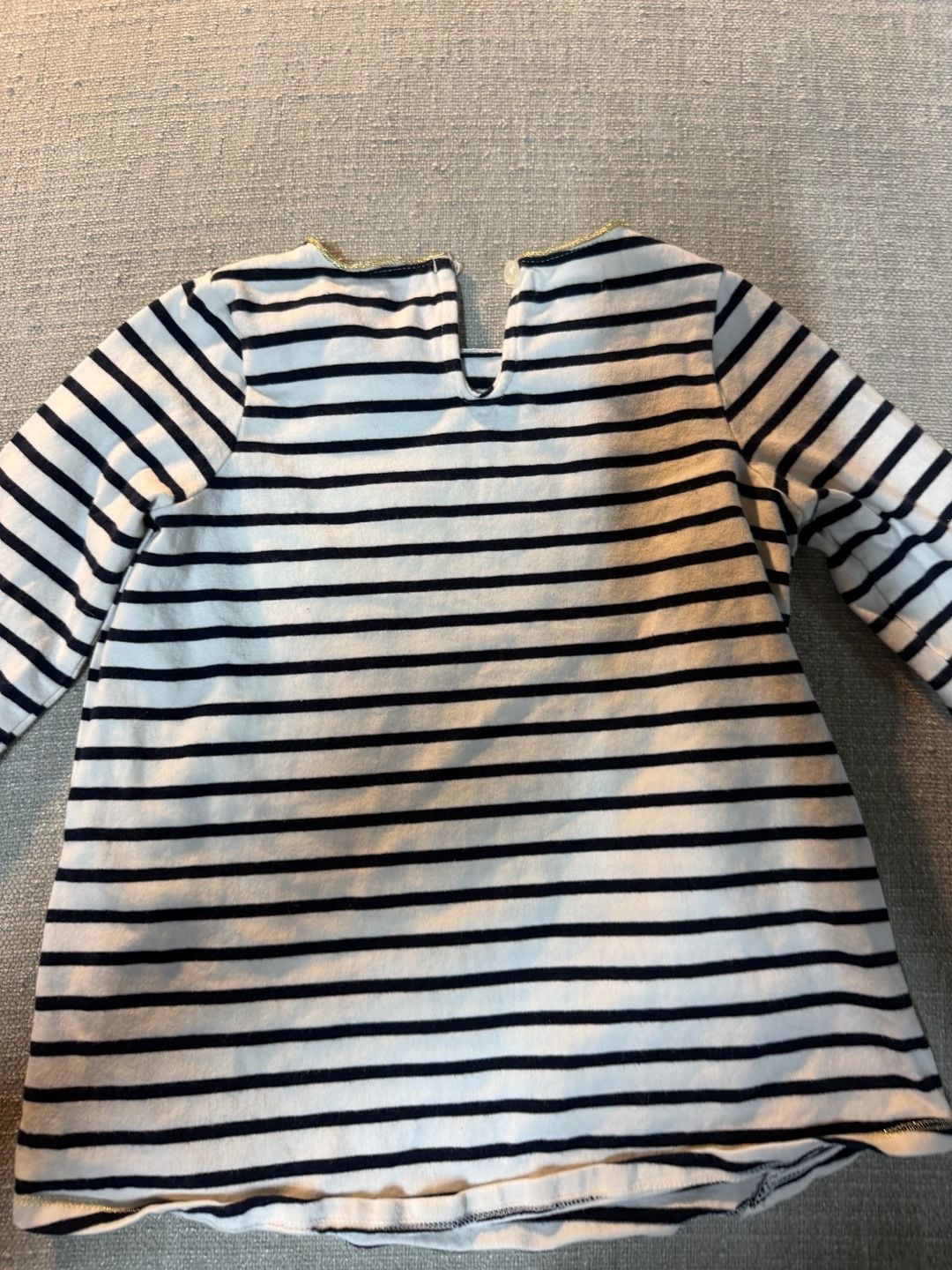 Mudpie Long Sleeve Striped Tunic Top with Plaid Bow Large (4T-5T) 7