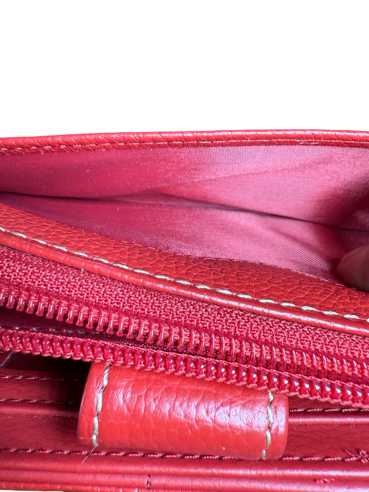 Genuine Leather Red Zip Around Wallet 9