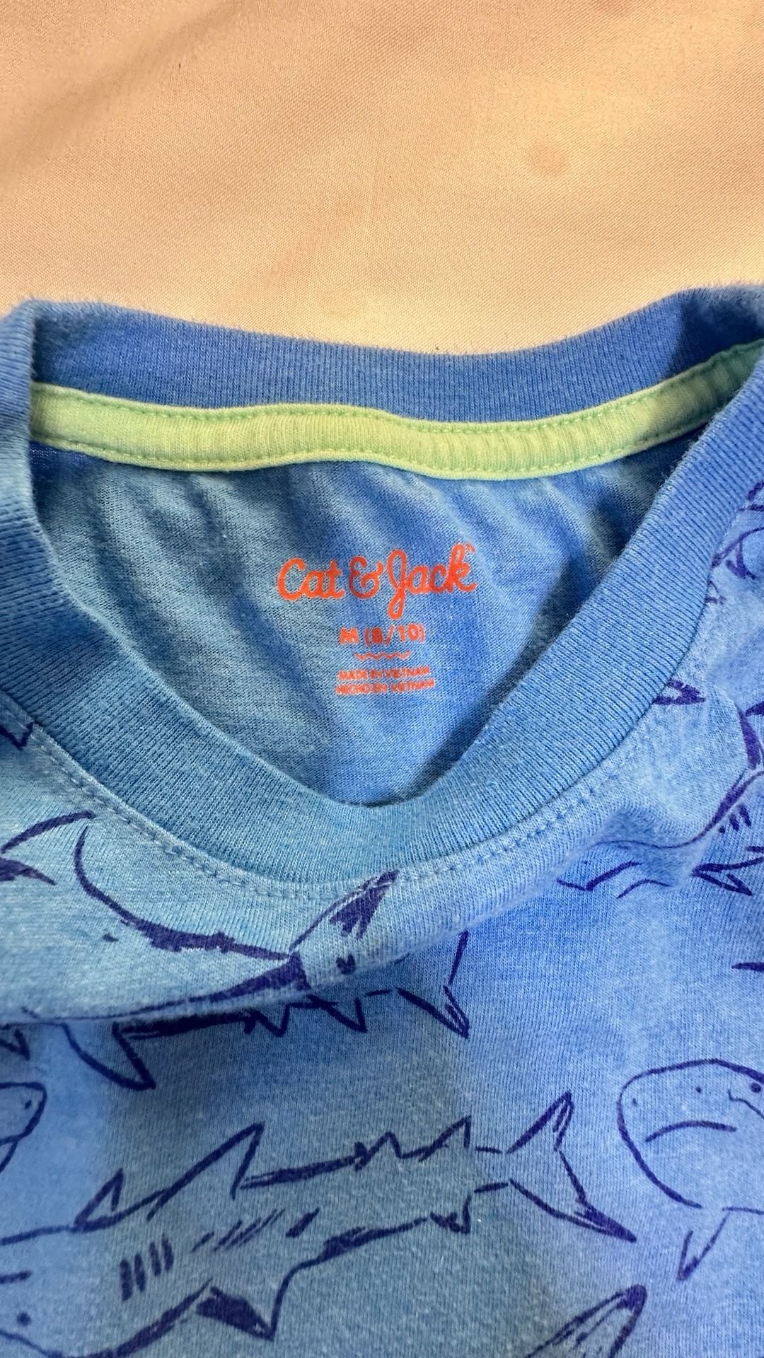 Cat & Jack Shark T-Shirt Size M (8/10) Blue 4