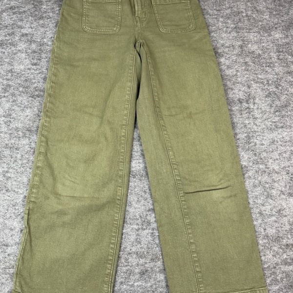 Madewell Emmett Wide-Leg Pants Size P24 Olive Green Utility Crop