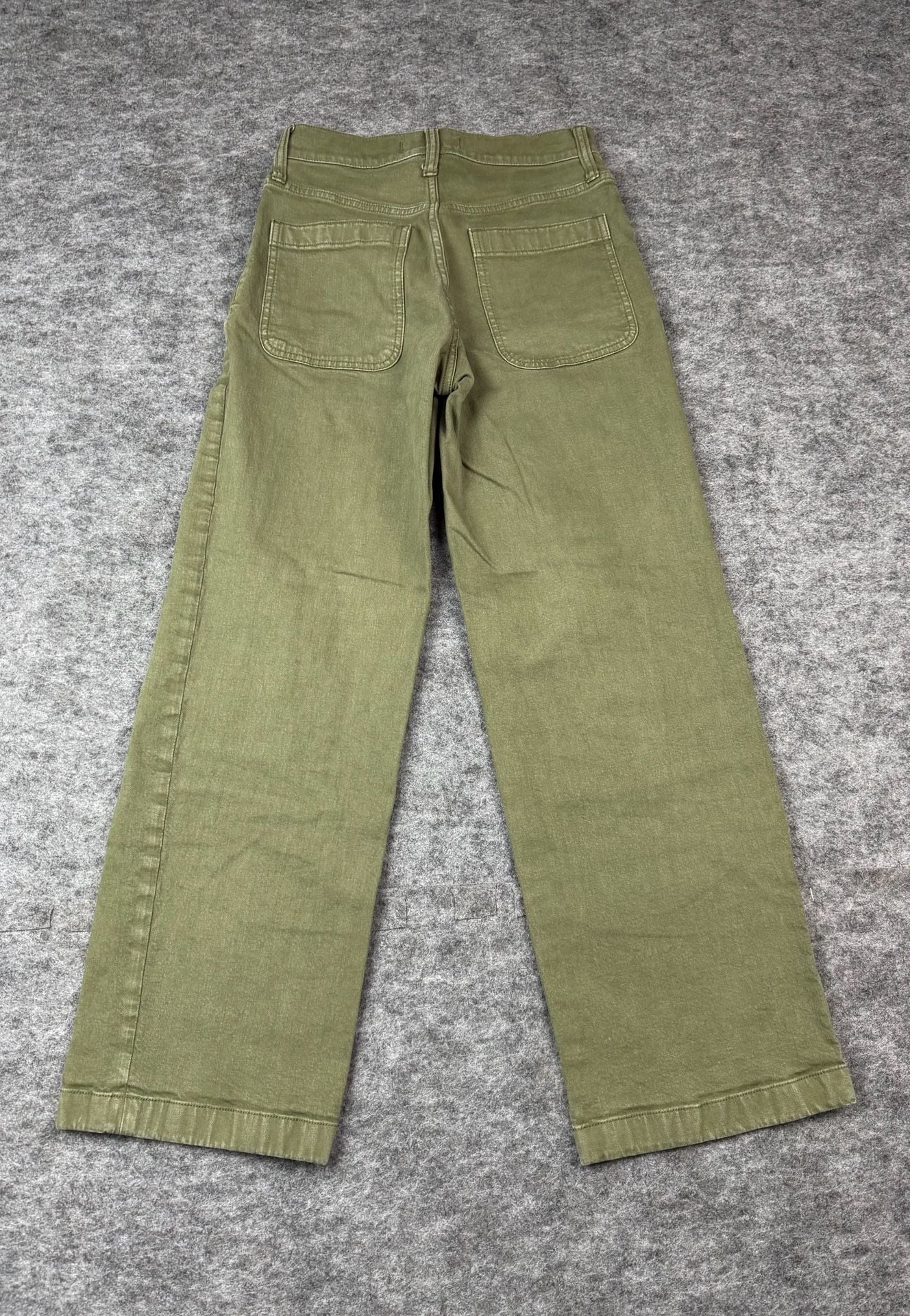 Madewell Emmett Wide-Leg Pants Size P24 Olive Green Utility Crop 7