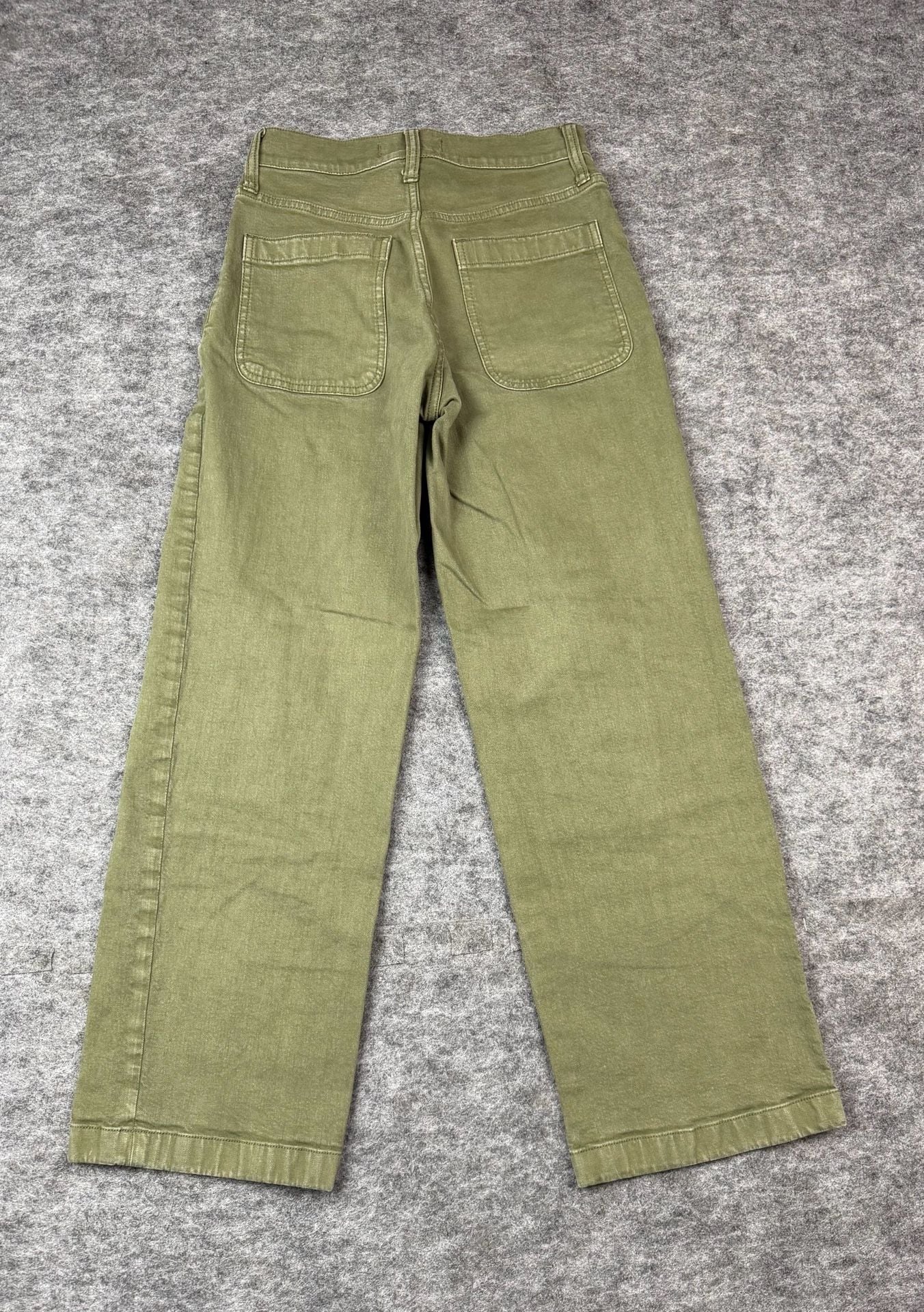 Madewell Emmett Wide-Leg Pants Size P24 Olive Green Utility Crop 10