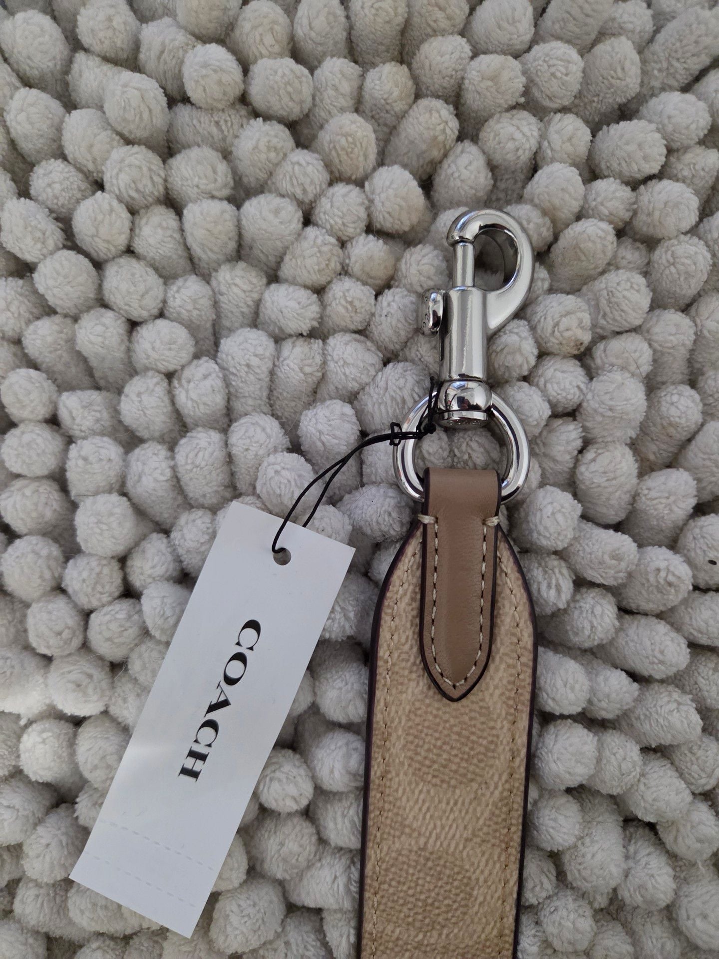 Coach Reversible Replacement Adjustable Bag Strap Khaki Beige Silver 9