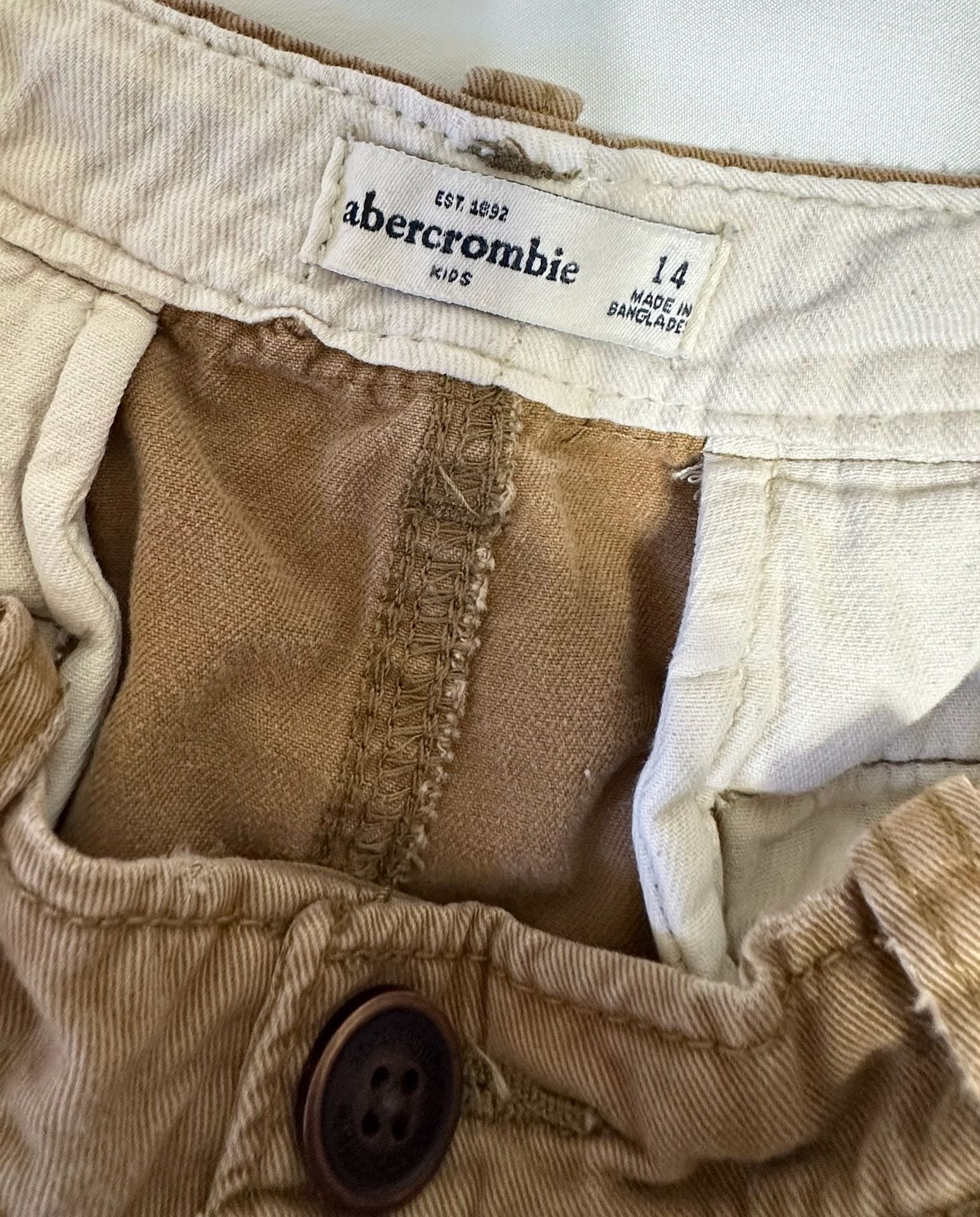 Abercrombie Kids Chino Shorts Size 14 Brown Cotton 4