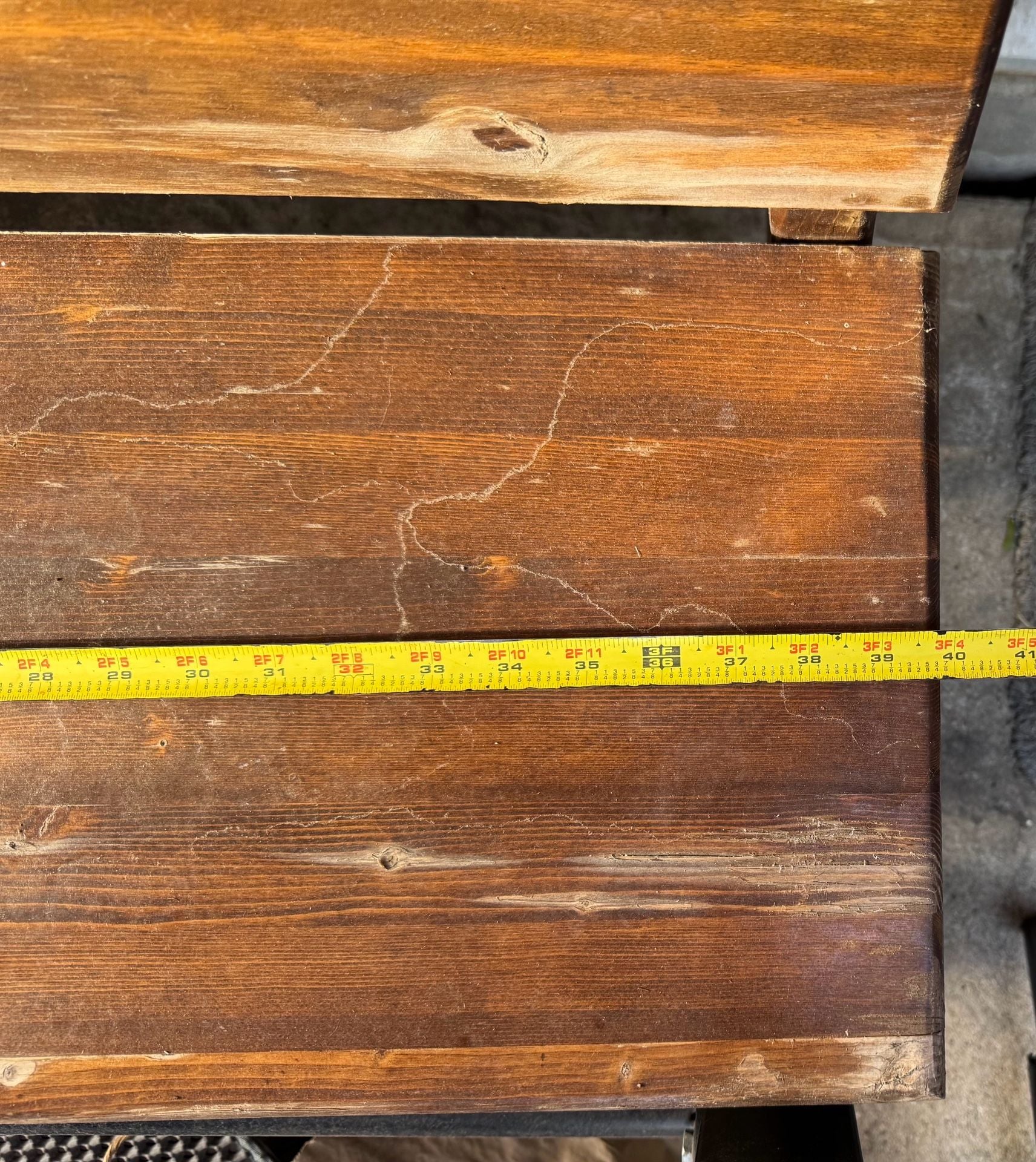 2 Handmade Rustic Solid Wood Outdoor Garden Bench with Backrest 5