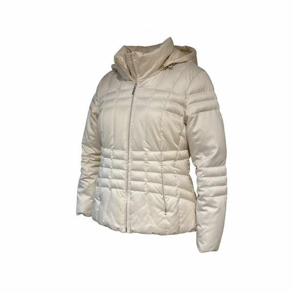 Calvin Klein Women's Beige Hooded Puffer Jacket Size L