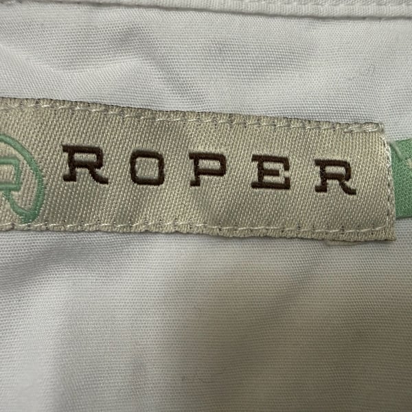 Roper White Long Sleeve Western Shirt Size M
