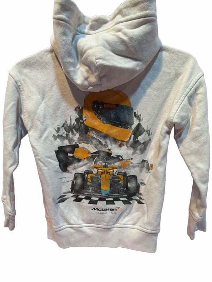 Kids McLaren Formula 1 Team Hoodie Size 5/6 White Graphic 3