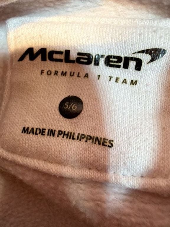 Kids McLaren Formula 1 Team Hoodie Size 5/6 White Graphic 4
