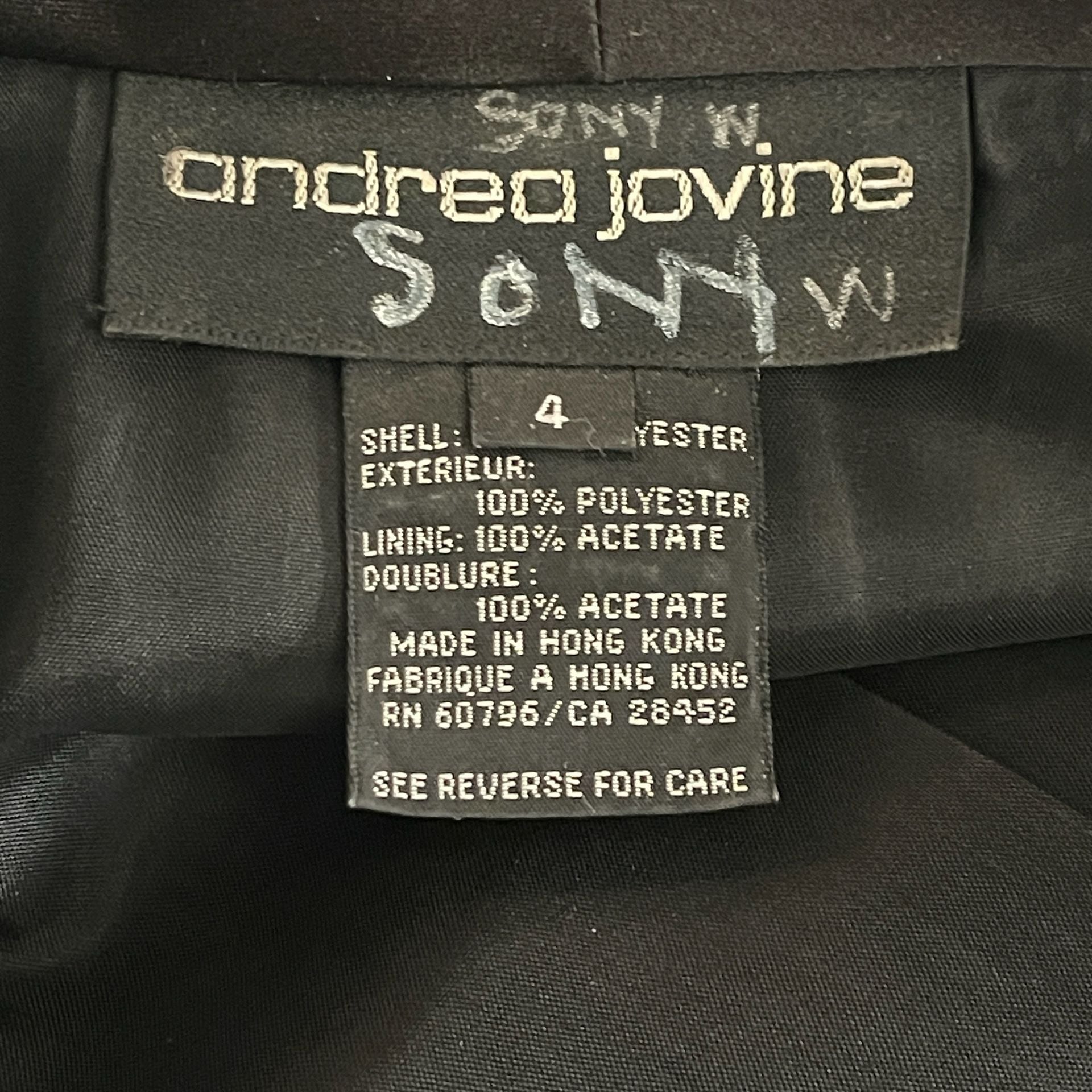 Andrea Jovine Black Yester Jacket Size 4 Polyester Acetate 2000s 7