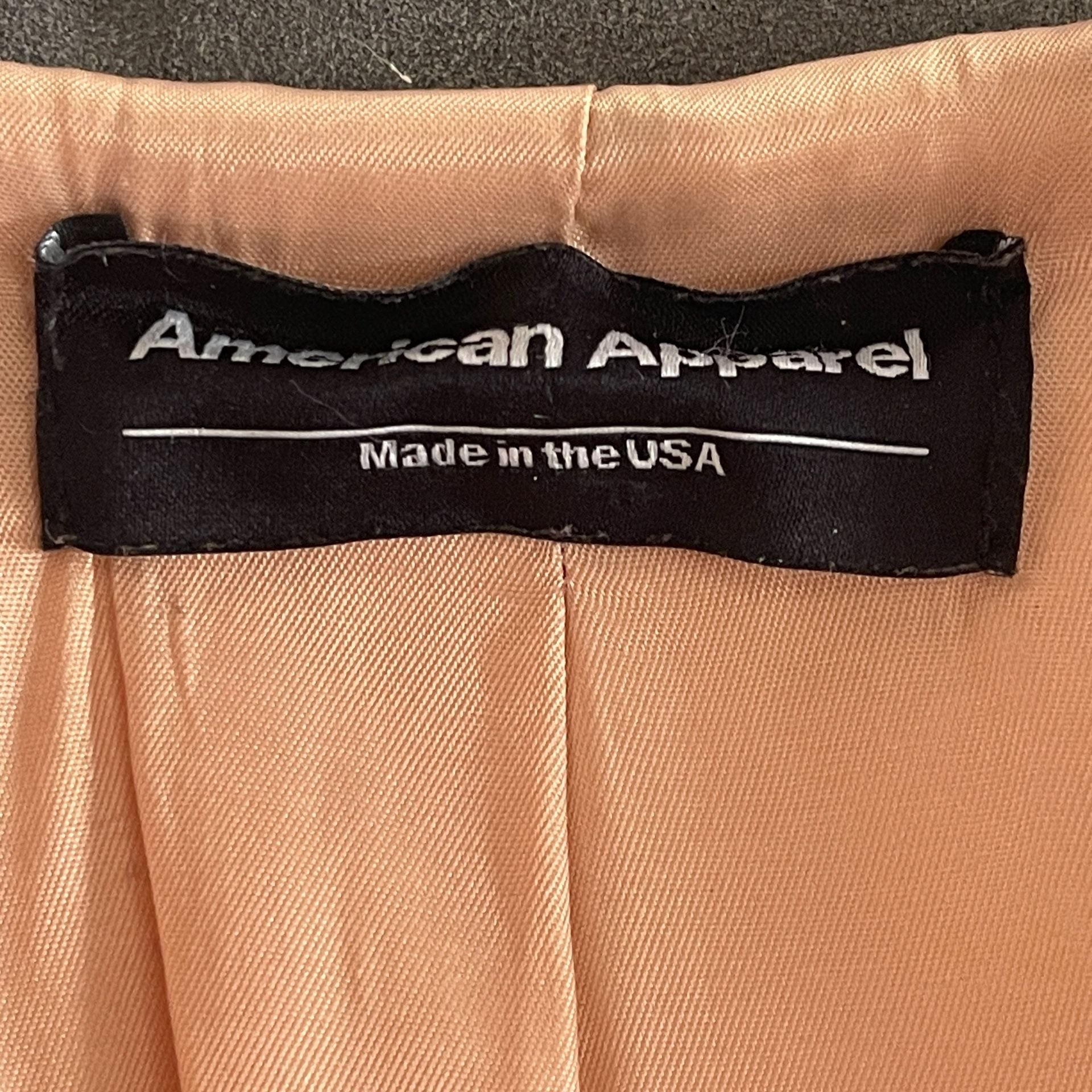 American Apparel Vintage Wool Coat Suede Collar Peach 7