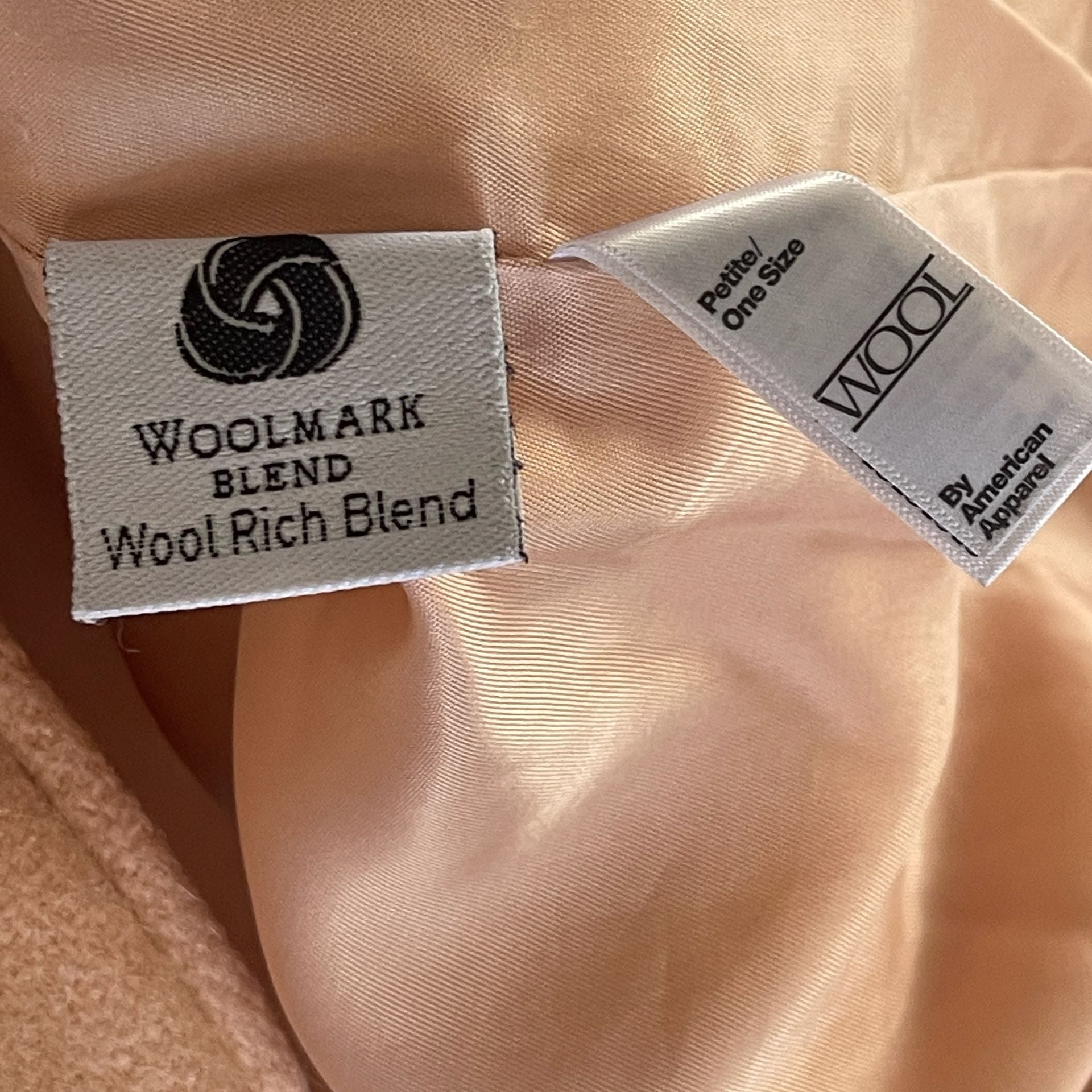 American Apparel Vintage Wool Coat Suede Collar Peach 8