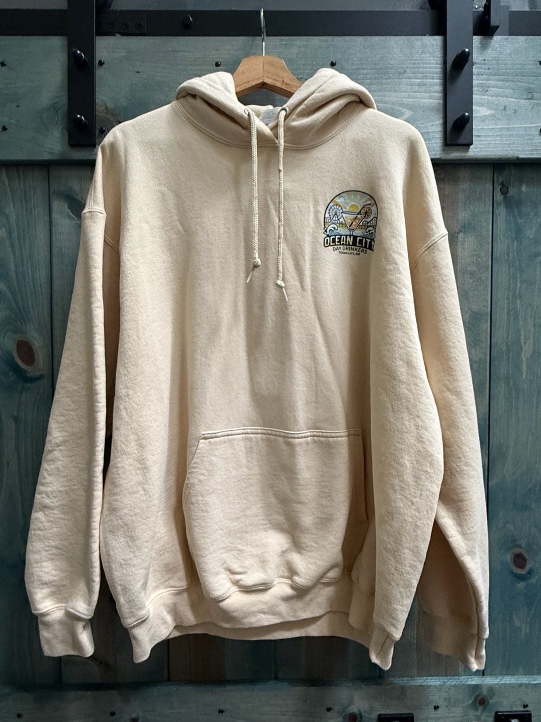 Ocean City Day Drinkers Size XL Cream Hoodie 5