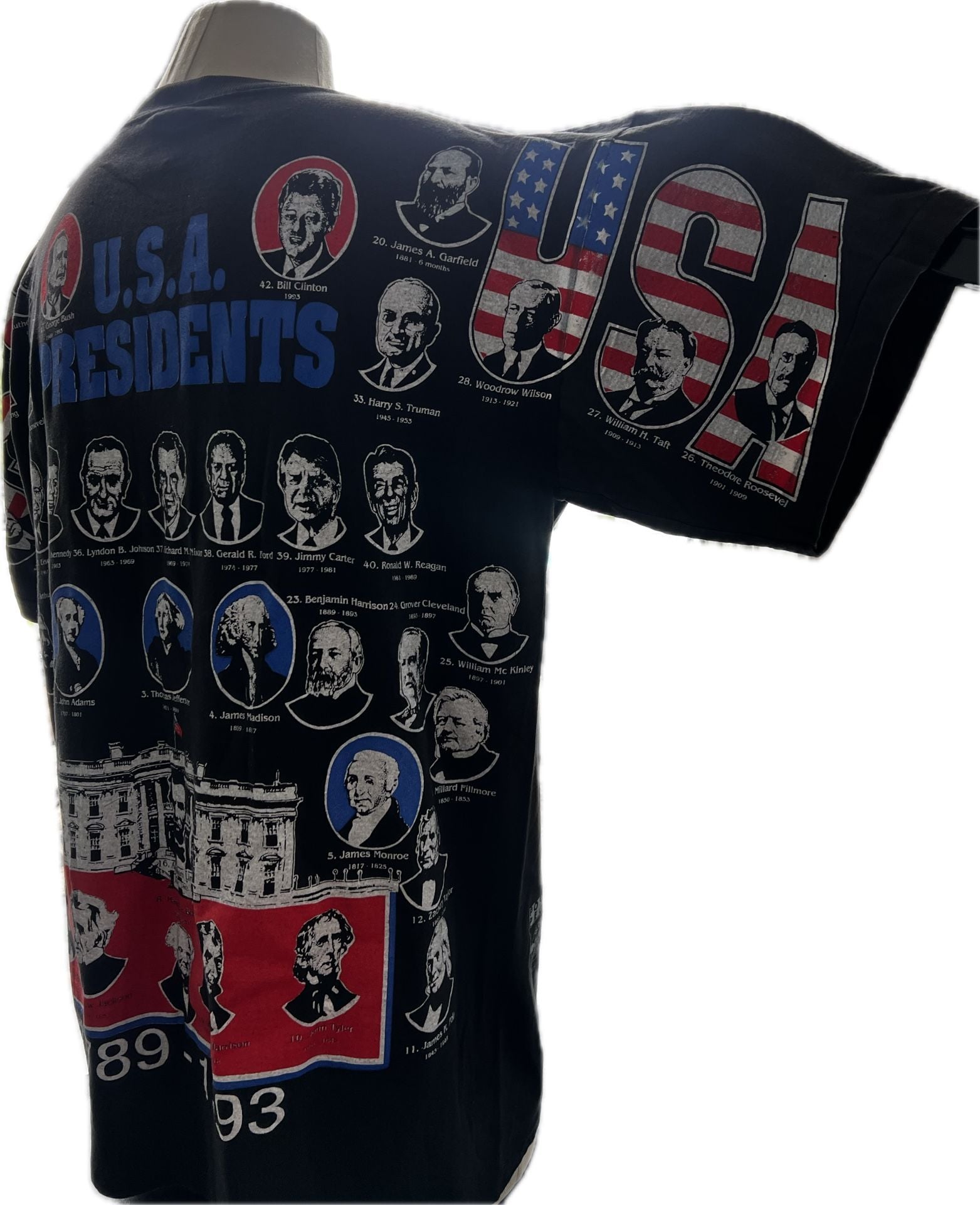 Rare Vintage 1993 Kacy USA Presidents Graphic Tee XL 5