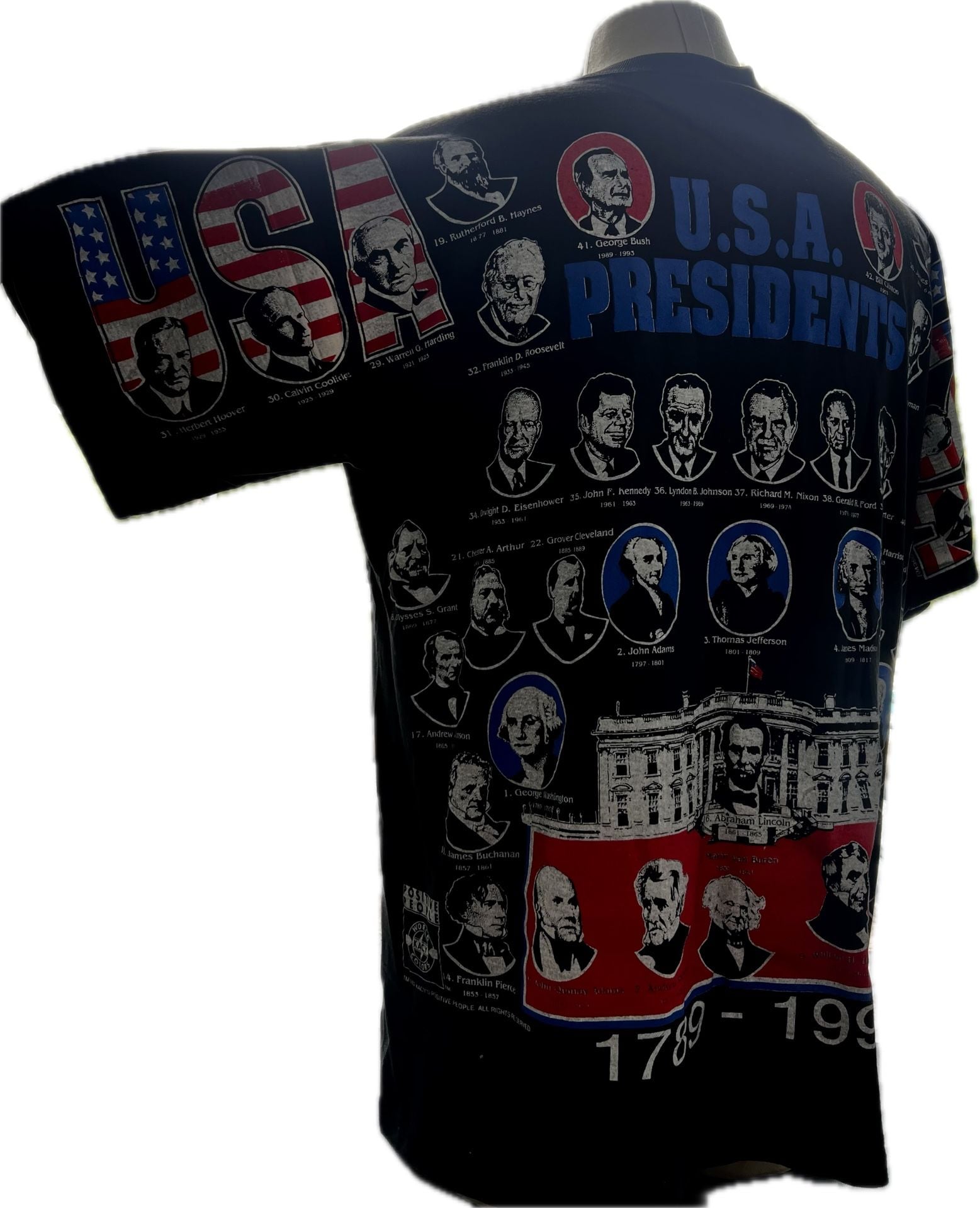 Rare Vintage 1993 Kacy USA Presidents Graphic Tee XL 6