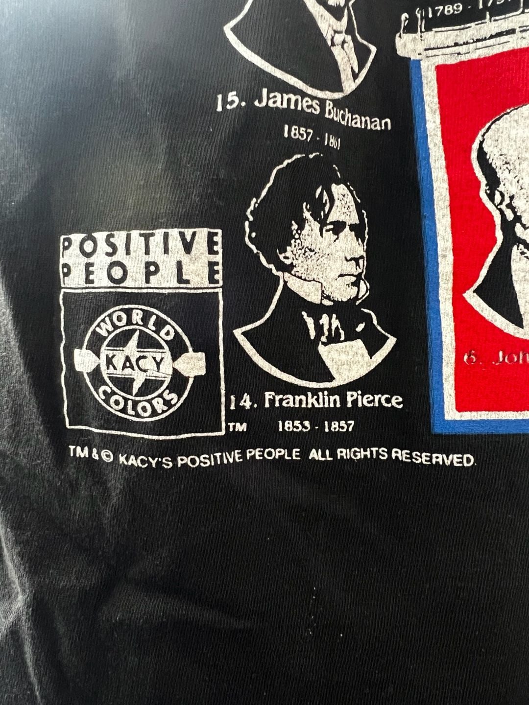 Rare Vintage 1993 Kacy USA Presidents Graphic Tee XL 8