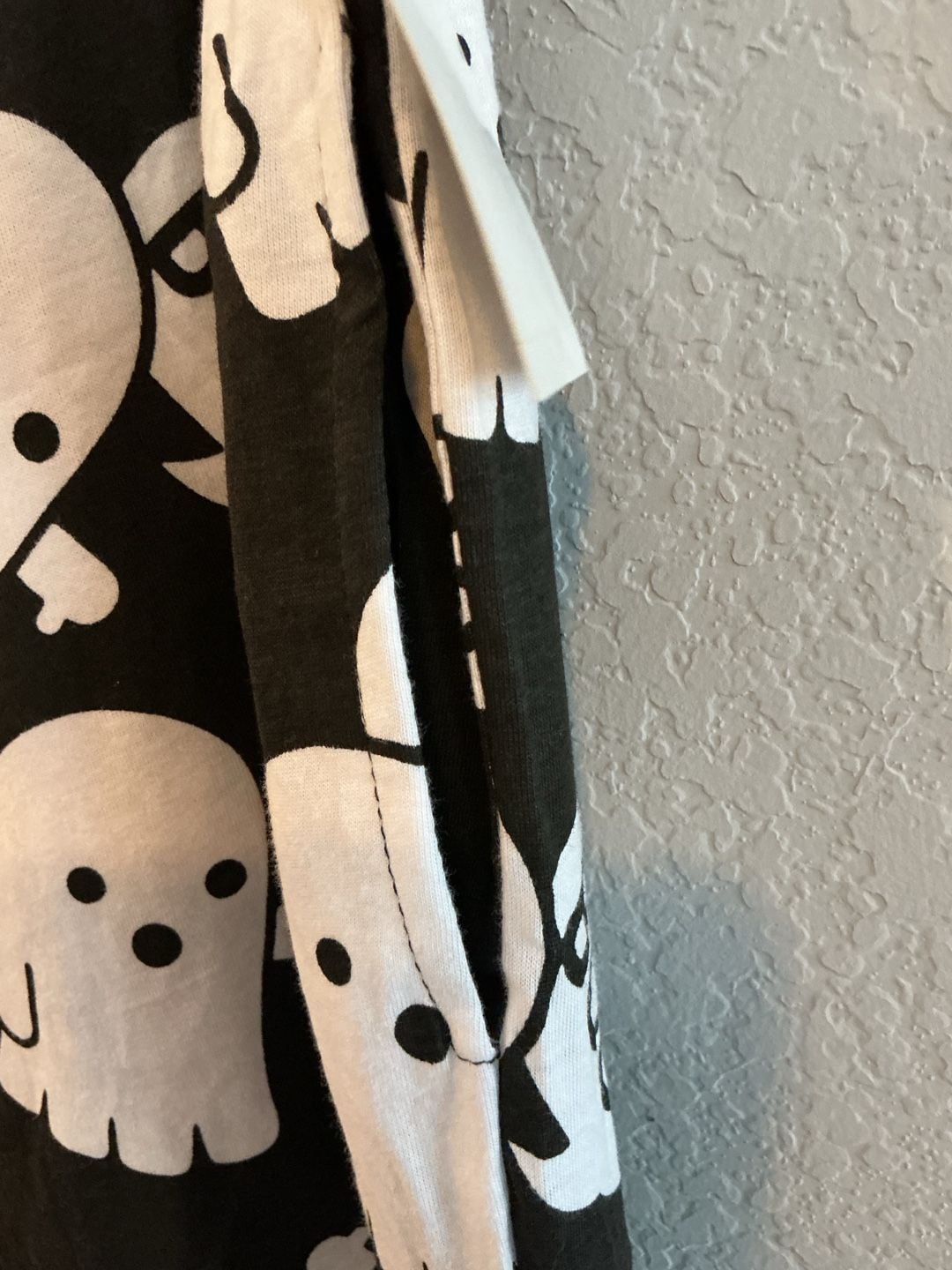 Unisex Halloween Bor Ghost Print Pajama Cotton Pants Size L Black White 4