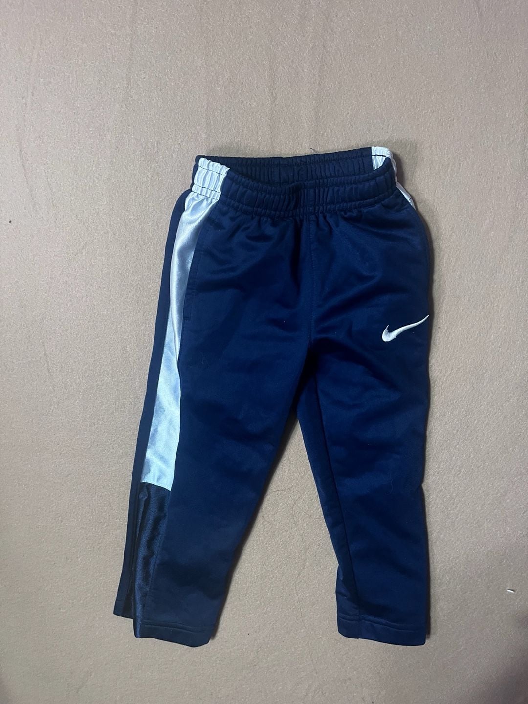 Nike Athletic Track Pants Size 2T Navy Blue White Side Stripe Toddler 2