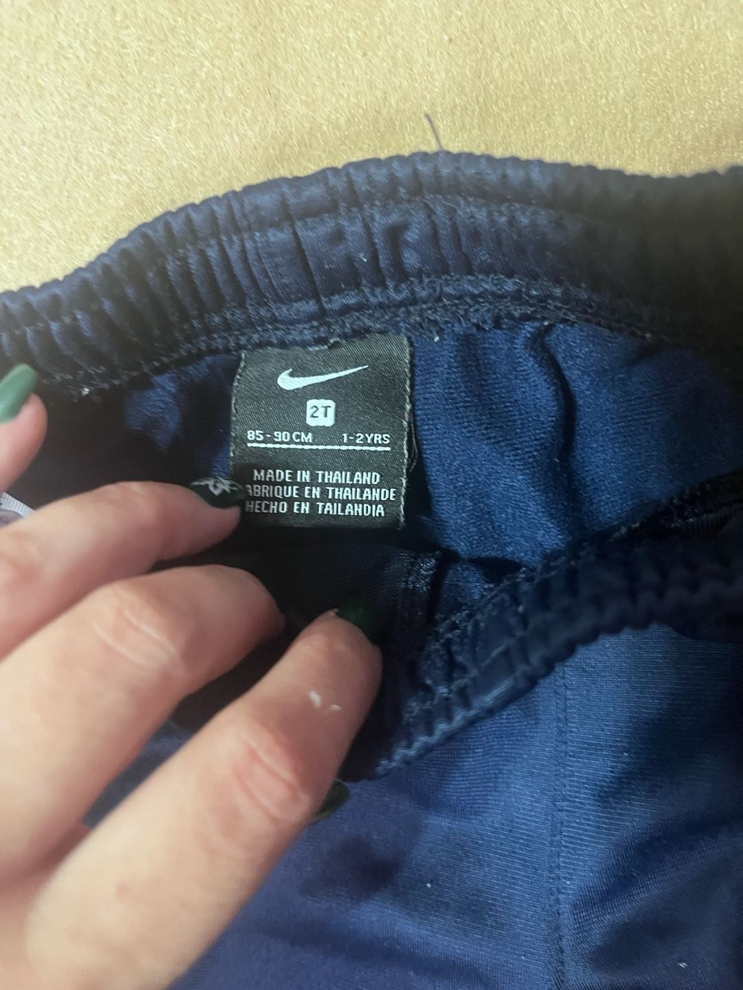 Nike Athletic Track Pants Size 2T Navy Blue White Side Stripe Toddler 3