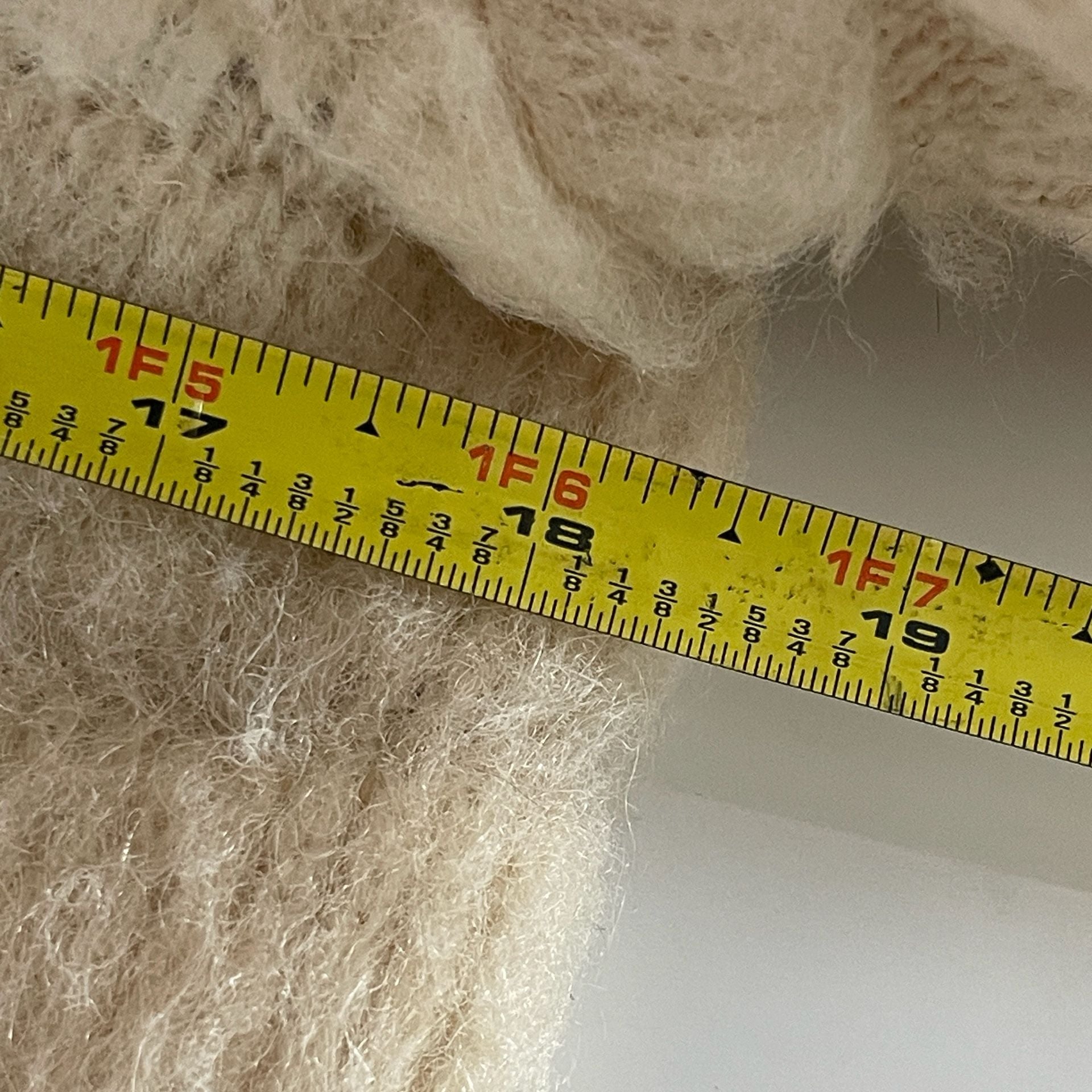 IceWool Machine Knitted Tricote Machine Size M Cream Wool Jacket with Geometric 8