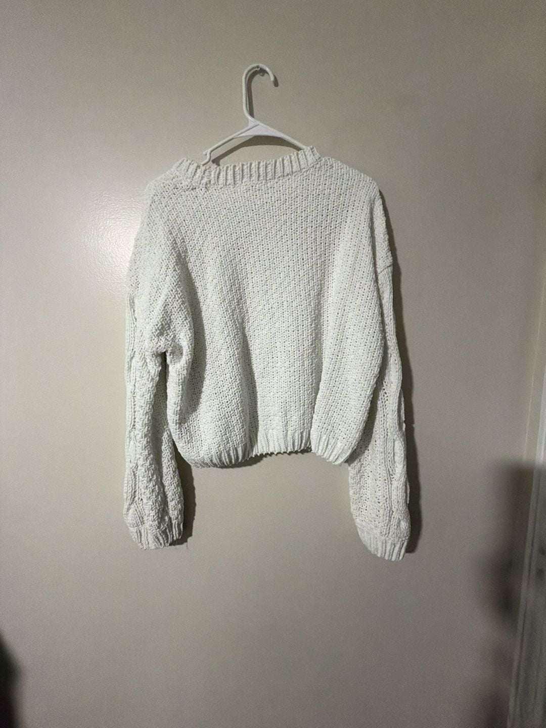 Garage White Cable Knit Cropped Sweater Size P/S 4