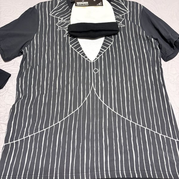 Disney Nightmare Before Christmas Jack Skellington Shirt & Beanie Set XL NWT