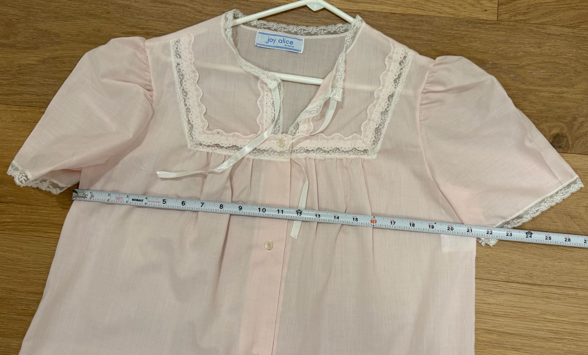 Vintage Mid Mod Cottage core Coquette Joy Alice Pink Lace Nightgown 8
