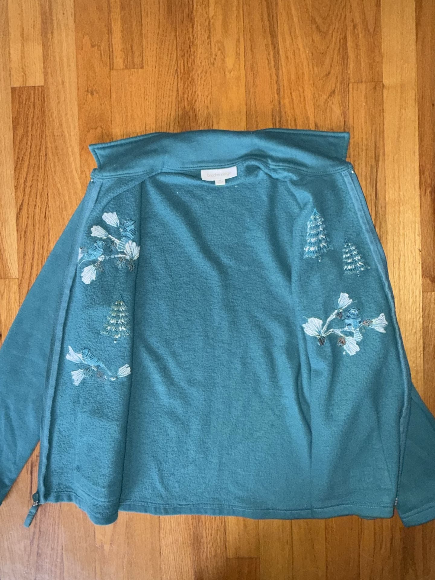Breckenridge M Sweatshirt Full Zip Appliqué Trees Teal Autumn Teachercore




 10