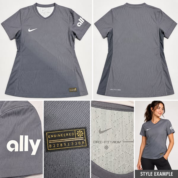 Nike Dri-FIT ADV Gray Soccer Jersey Ally Sleeve Logo size Small