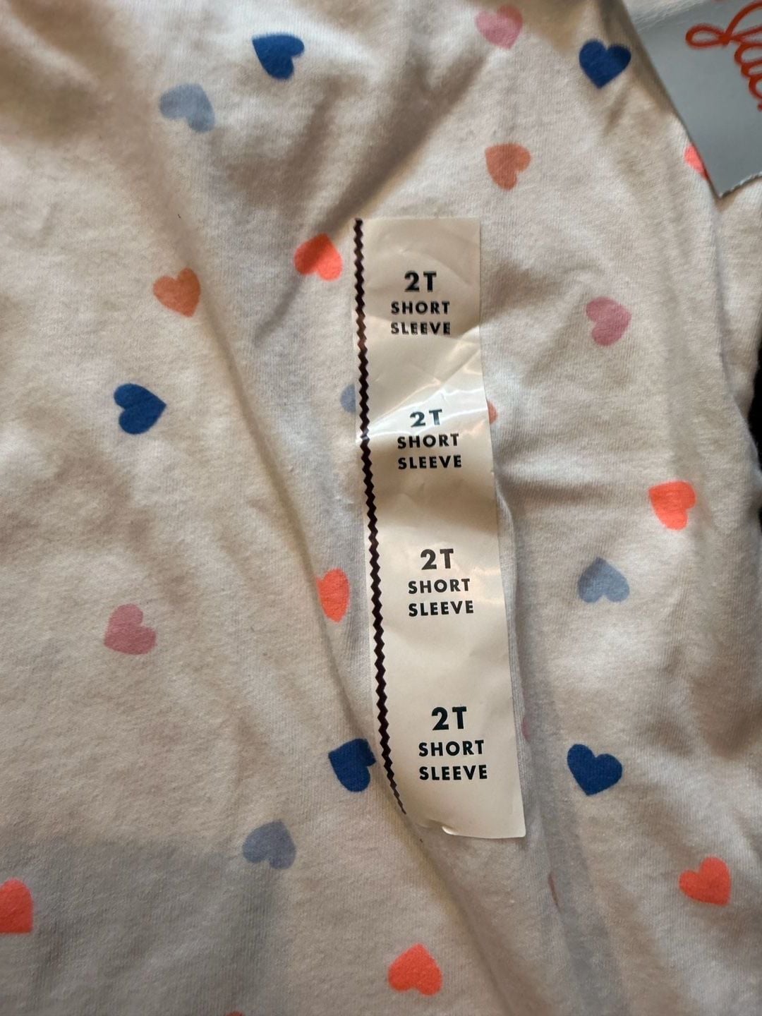 Cat & Jack Heart Print Shirt Size 2T White Multicolor Hearts 3