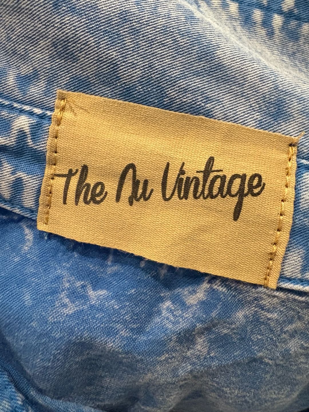 The Nu Vintage Acid Wash Tencel Button Down Shirt Blue Size M 7