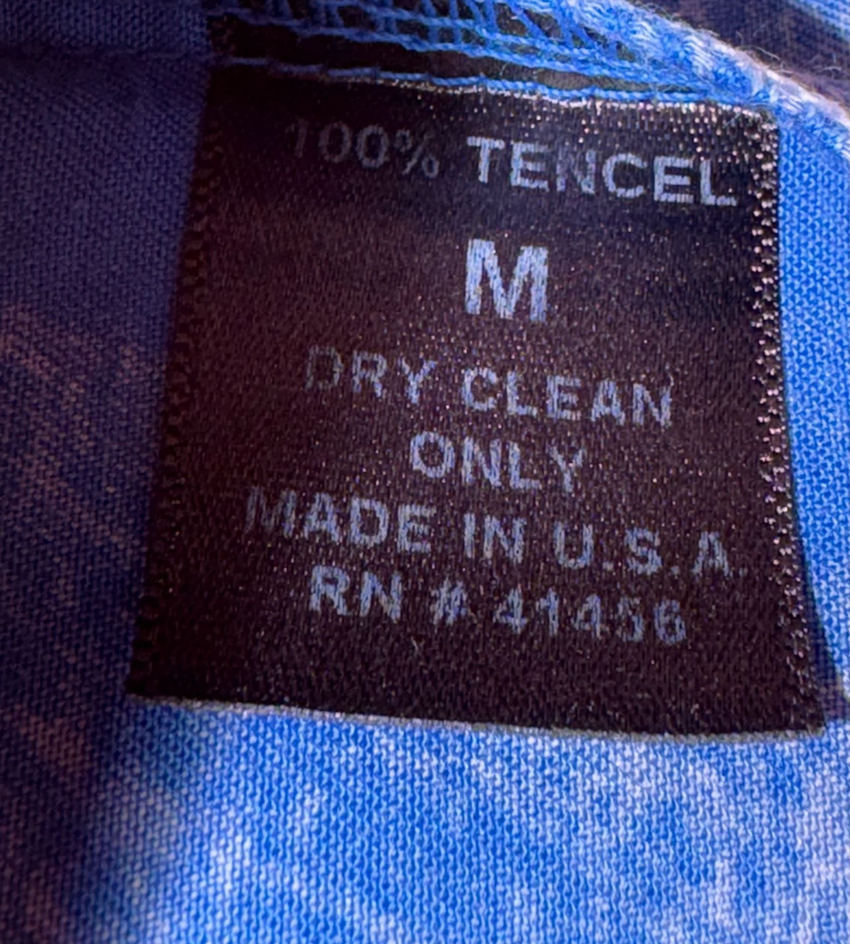 The Nu Vintage Acid Wash Tencel Button Down Shirt Blue Size M 9