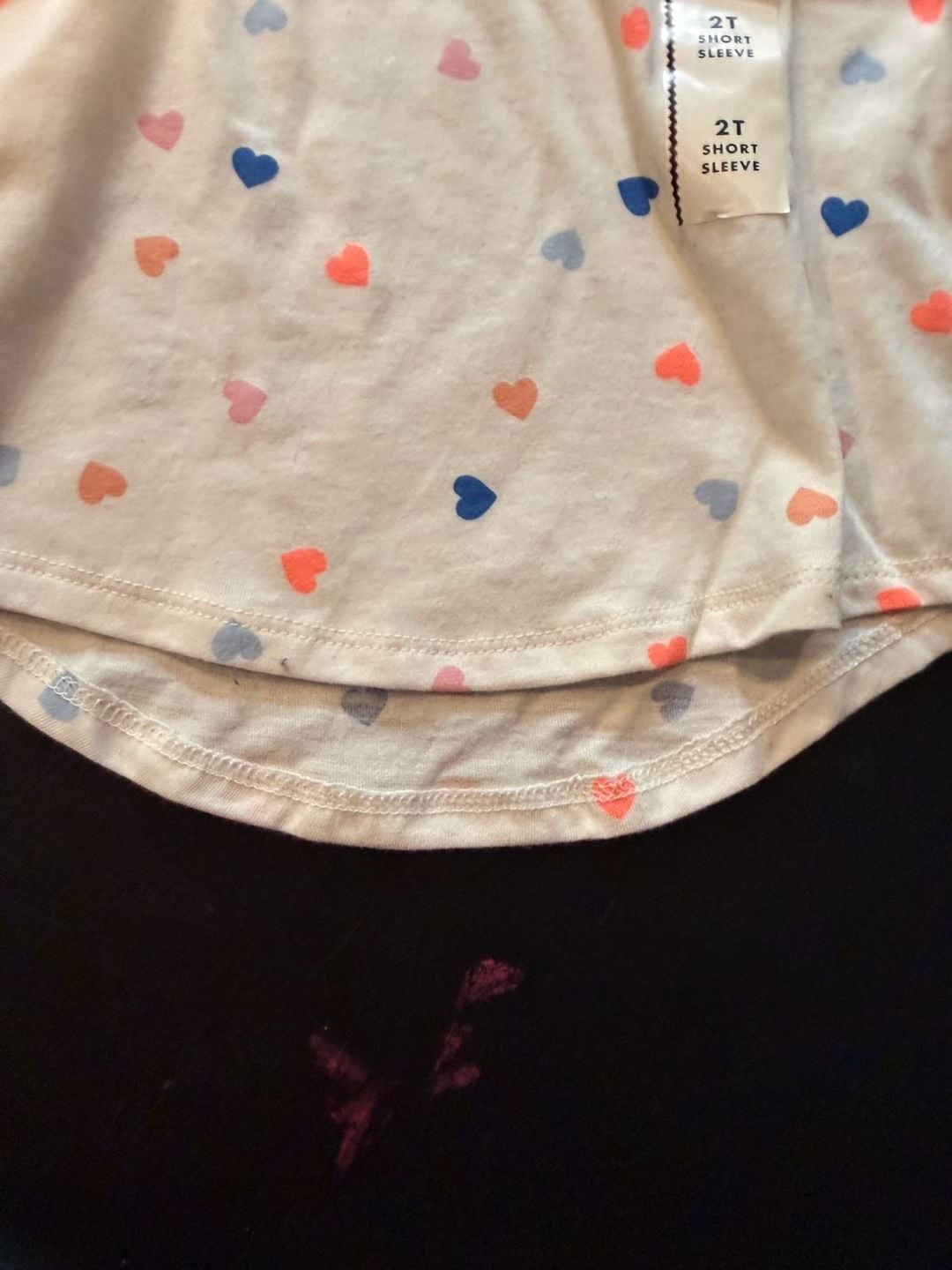 Cat & Jack Heart Print Shirt Size 2T White Multicolor Hearts 5