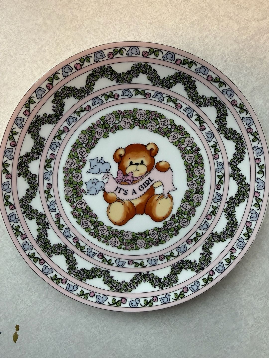It is a girl's dish set, a gift for a newborn, vintage from the 1980s, never used. - Spain 1