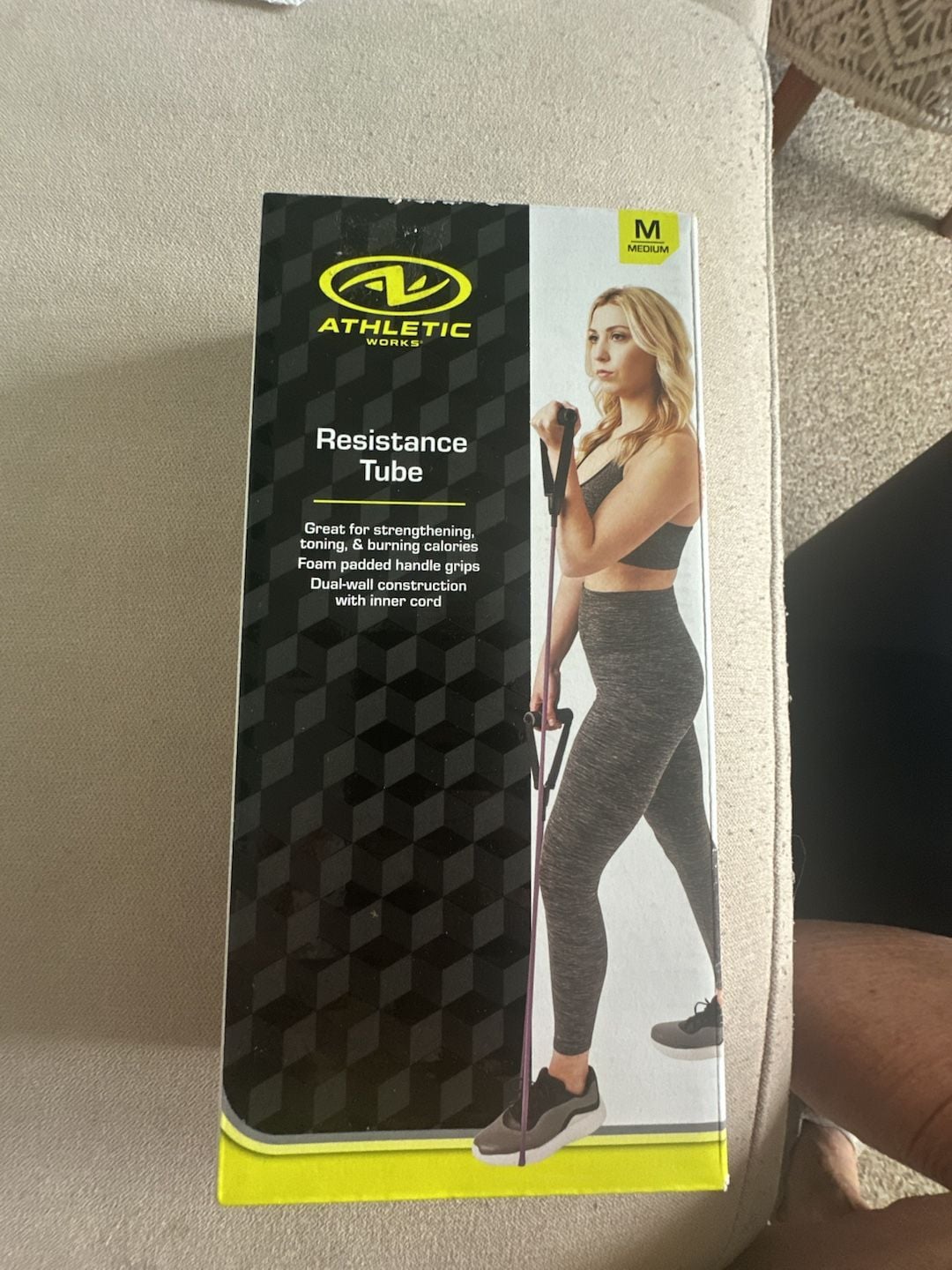 Athletic Works Resistance Tube Size M Purple Exercise Band 1