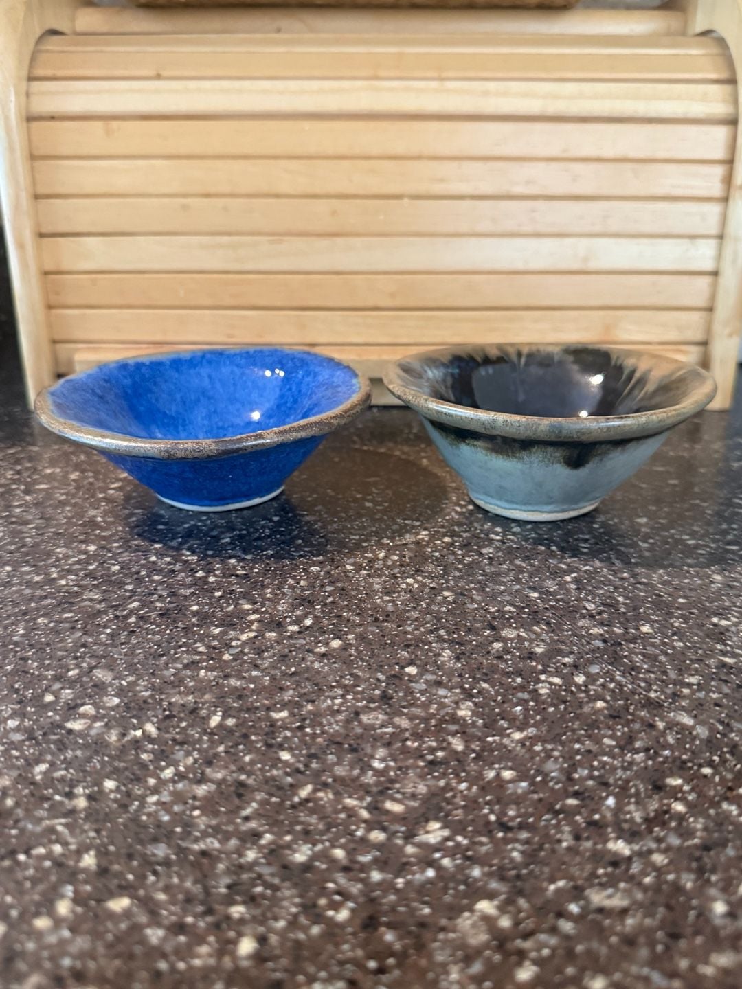 Studio Pottery Blue Bowls Set of 2 Handmade Ceramic Serving Bowls 1