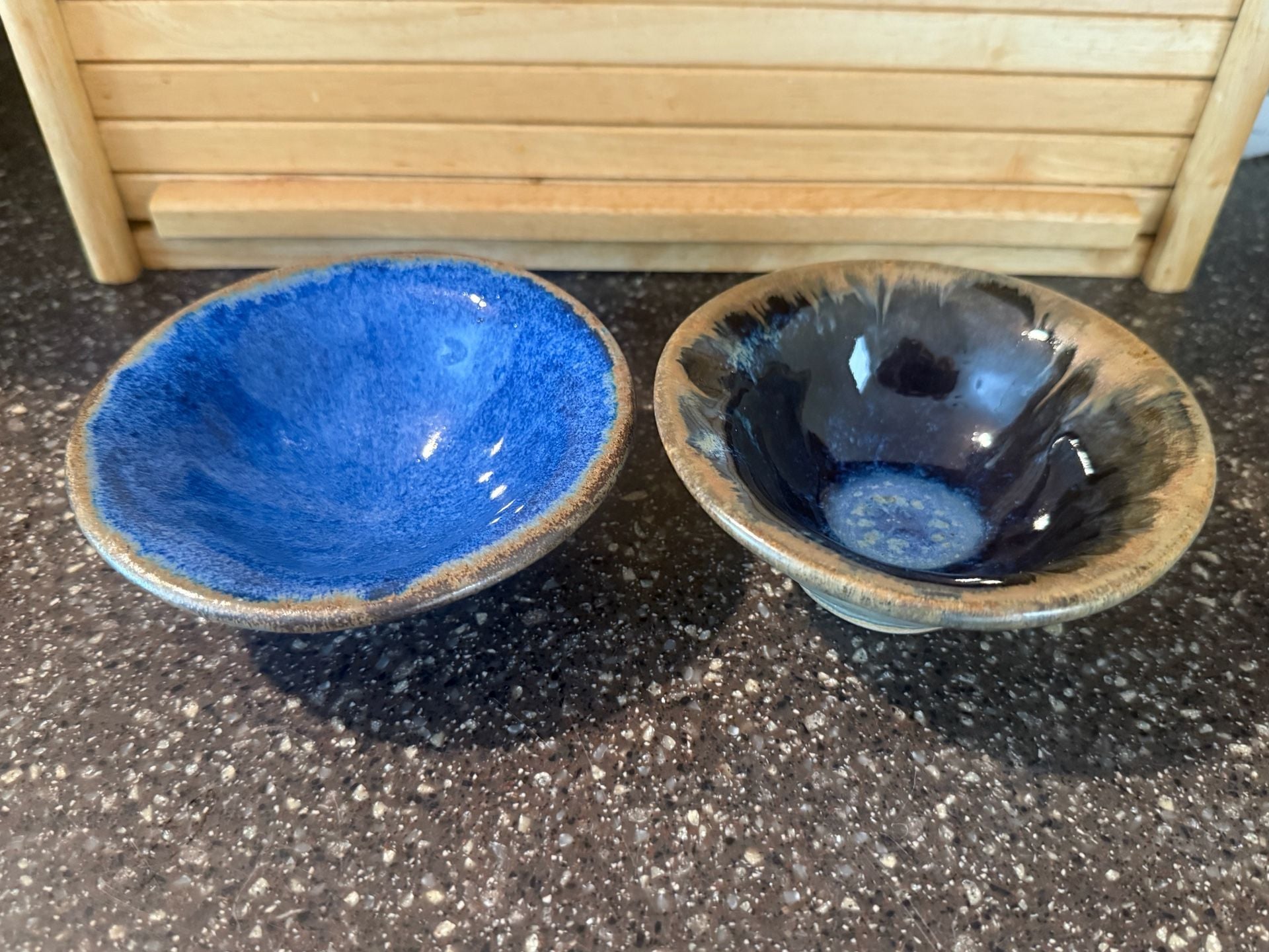 Studio Pottery Blue Bowls Set of 2 Handmade Ceramic Serving Bowls 2