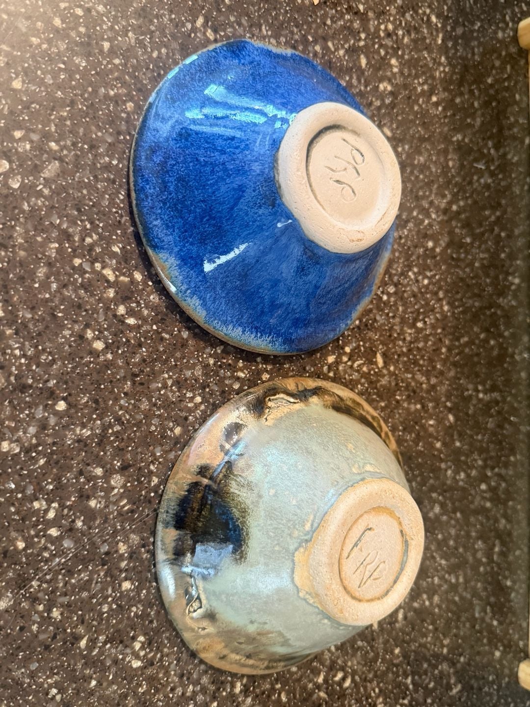 Studio Pottery Blue Bowls Set of 2 Handmade Ceramic Serving Bowls 3