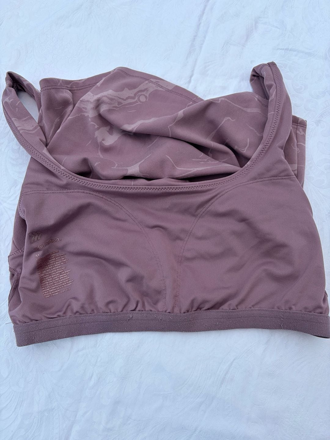 Mauve Marble Crop Sports Bra 3