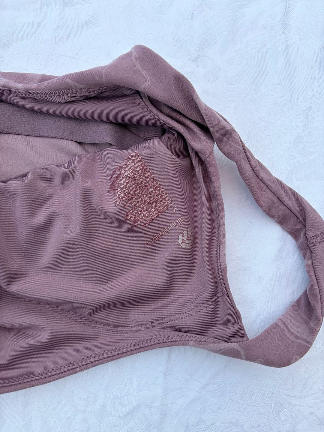 Mauve Marble Crop Sports Bra 4