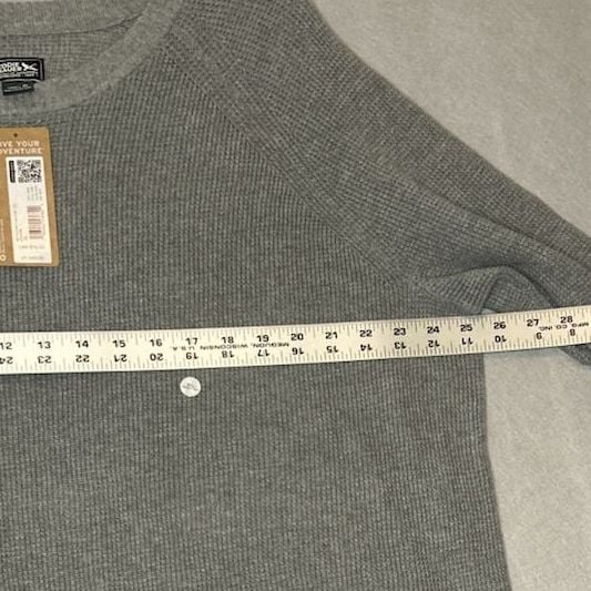 Eddie Bauer Cascadia Crewneck Sweater Size XL Grey Waffle Knit Pullover 7