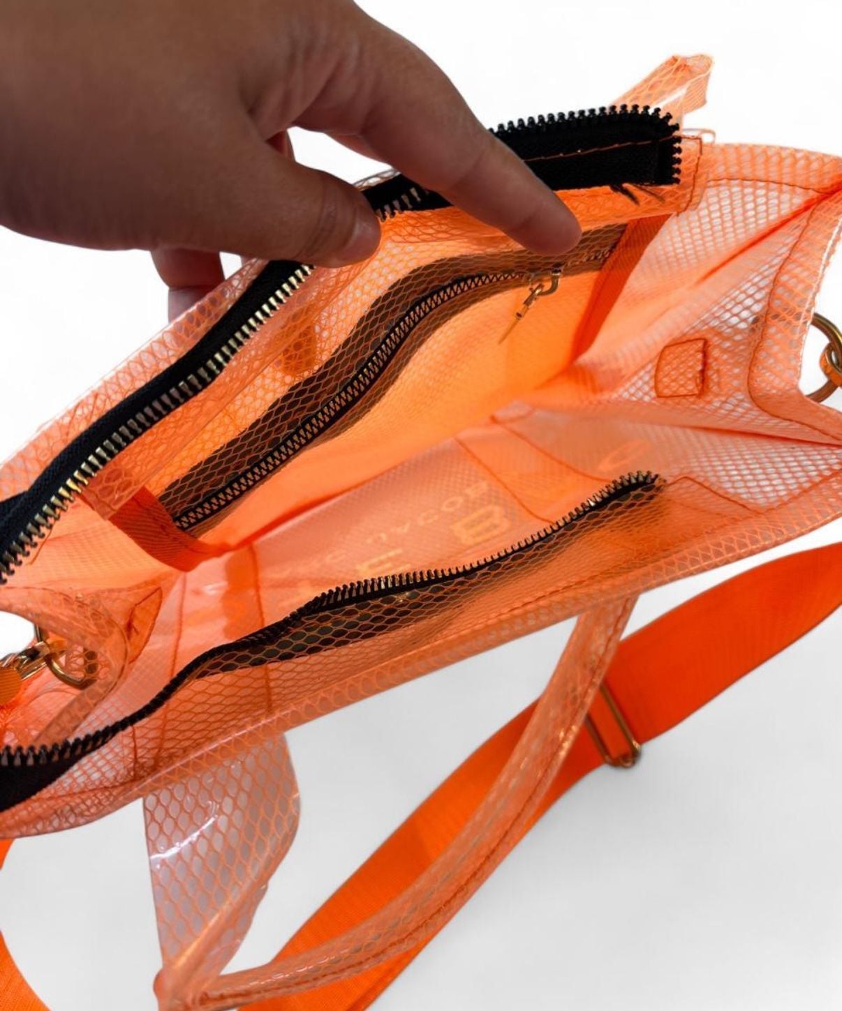 Marc Jacobs Orange Clear Mesh “The Tote Bag”Shoulder Tote 3