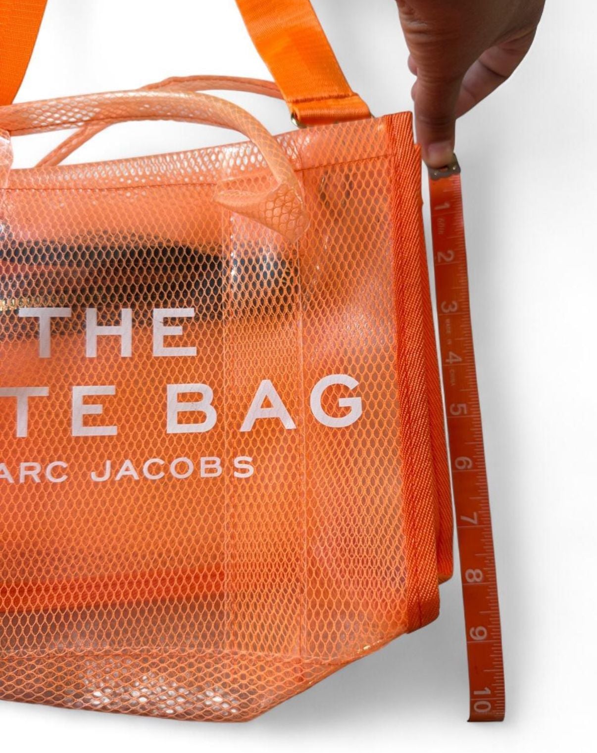Marc Jacobs Orange Clear Mesh “The Tote Bag”Shoulder Tote 4