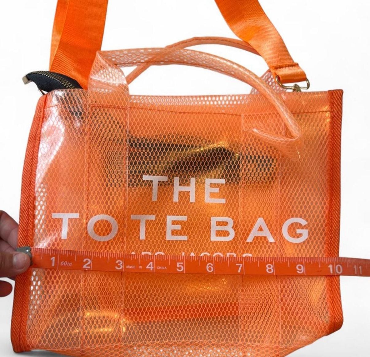 Marc Jacobs Orange Clear Mesh “The Tote Bag”Shoulder Tote 5