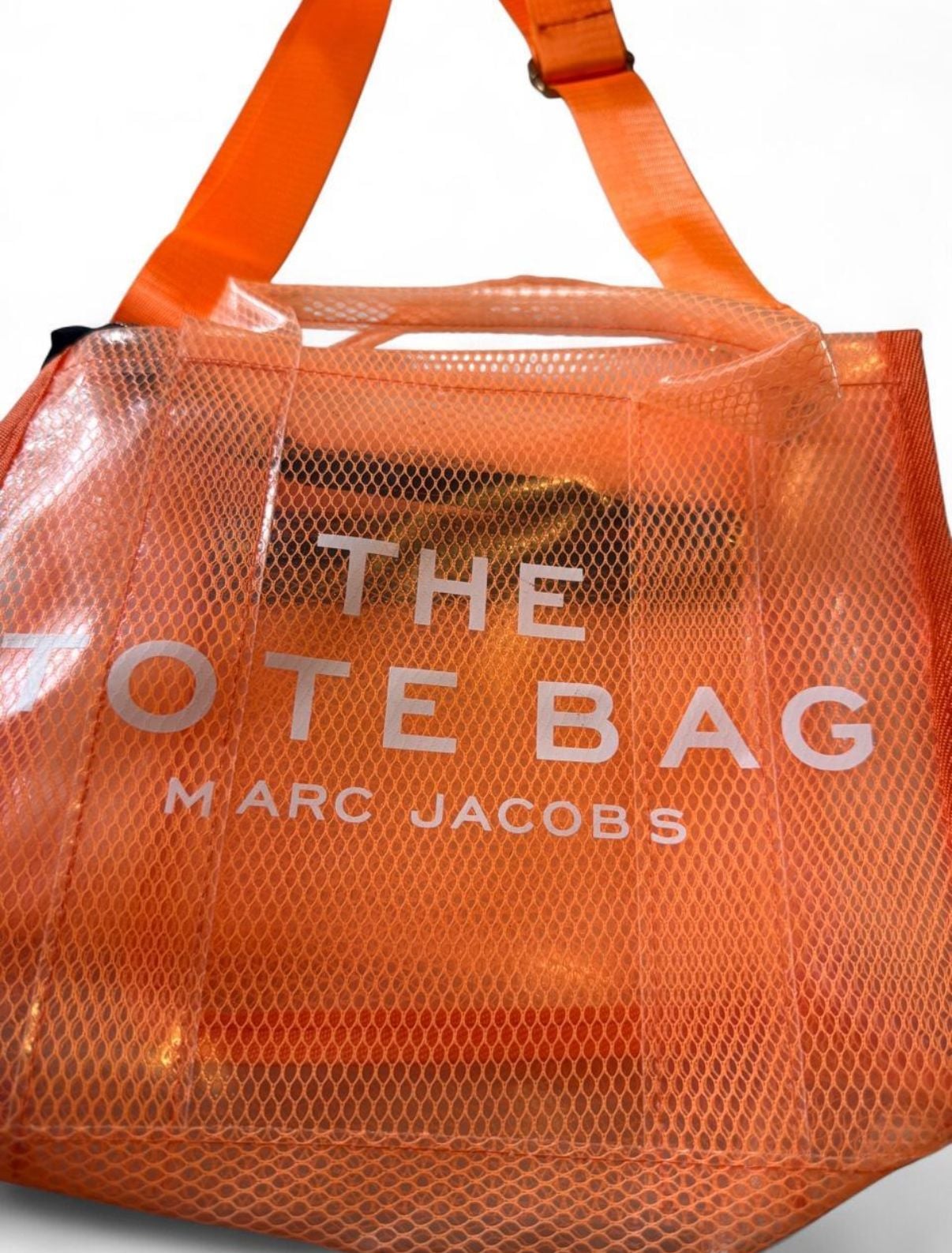 Marc Jacobs Orange Clear Mesh “The Tote Bag”Shoulder Tote 7