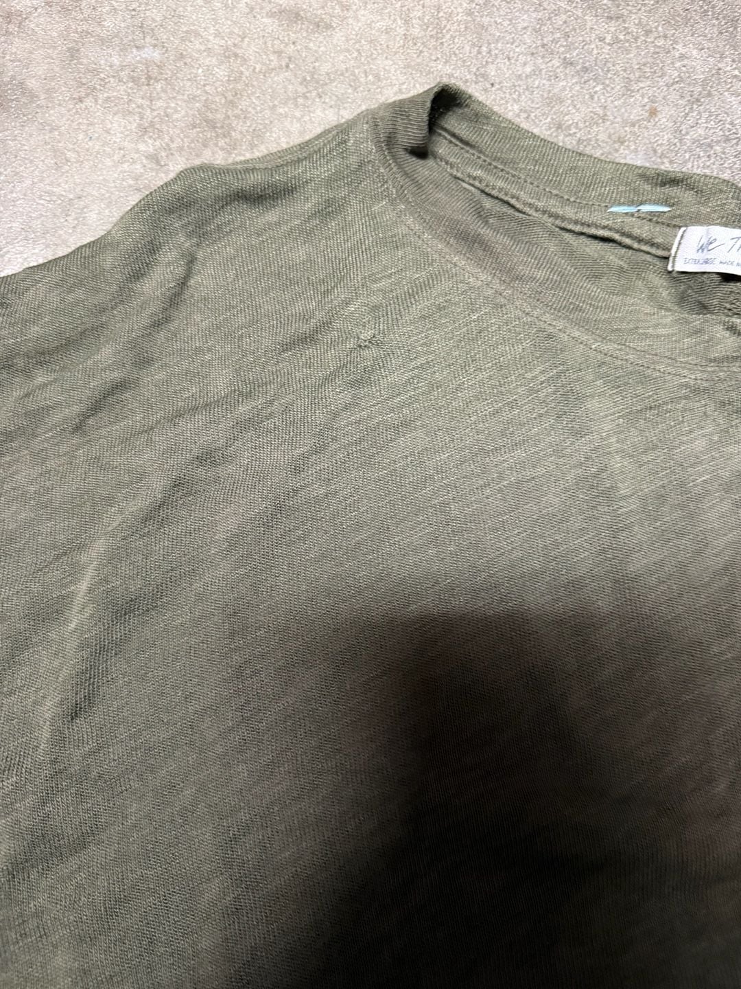 We The Free Olive Green Linen Blend T-Shirt Extra Large 3
