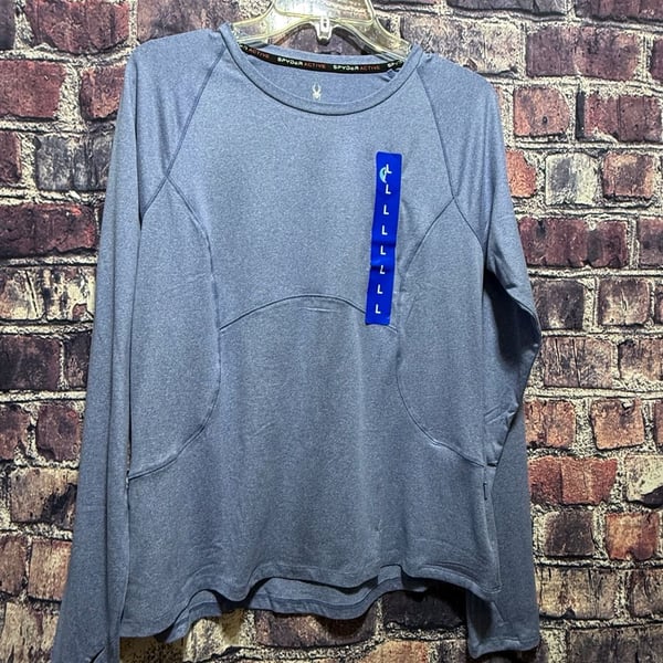 Spyder Active Long Sleeve Top Size L Blue Heather
