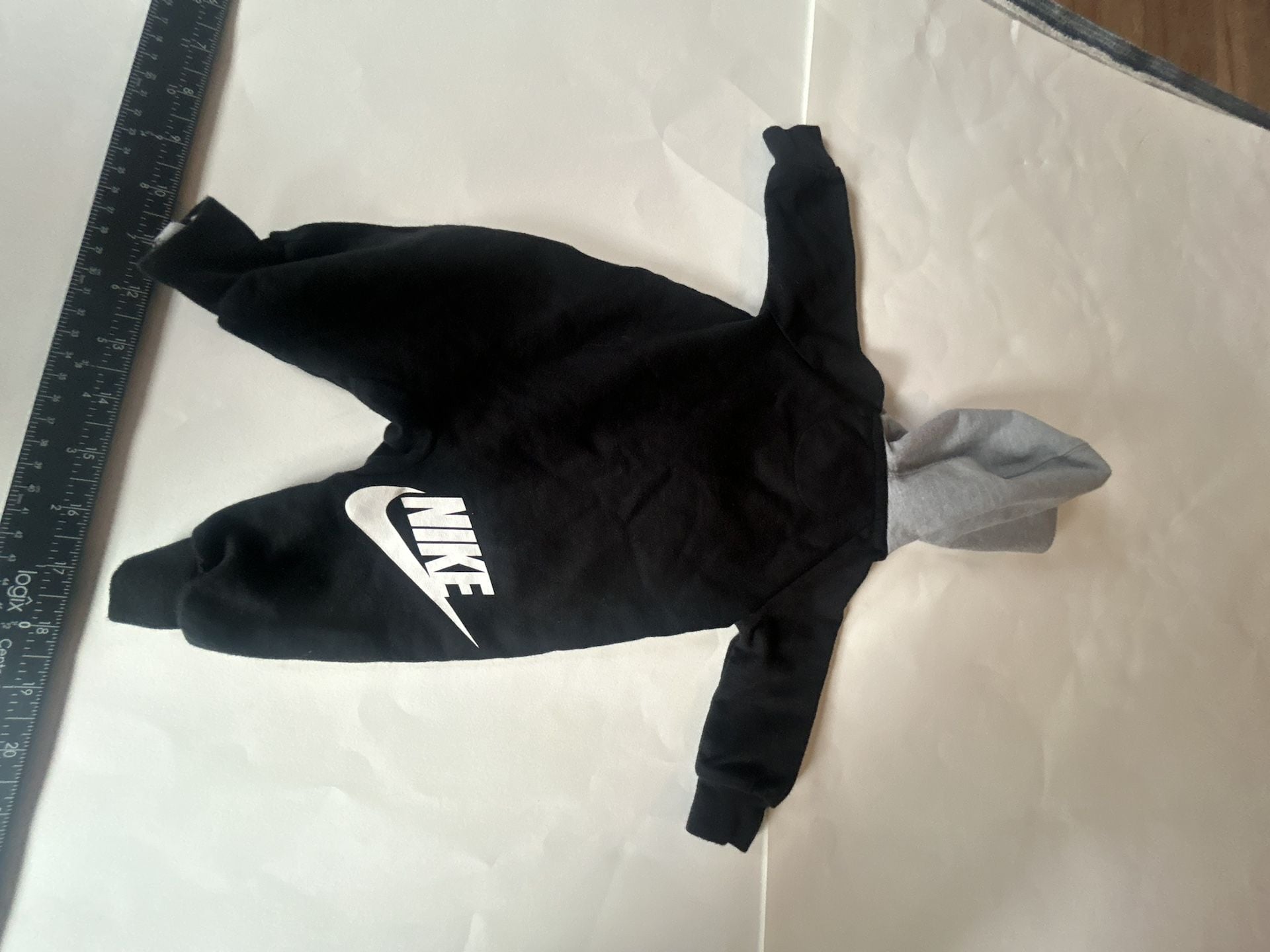 Nike Newborn Coverall Romper Size Newborn Black Gray Hooded Jumpsuit 6