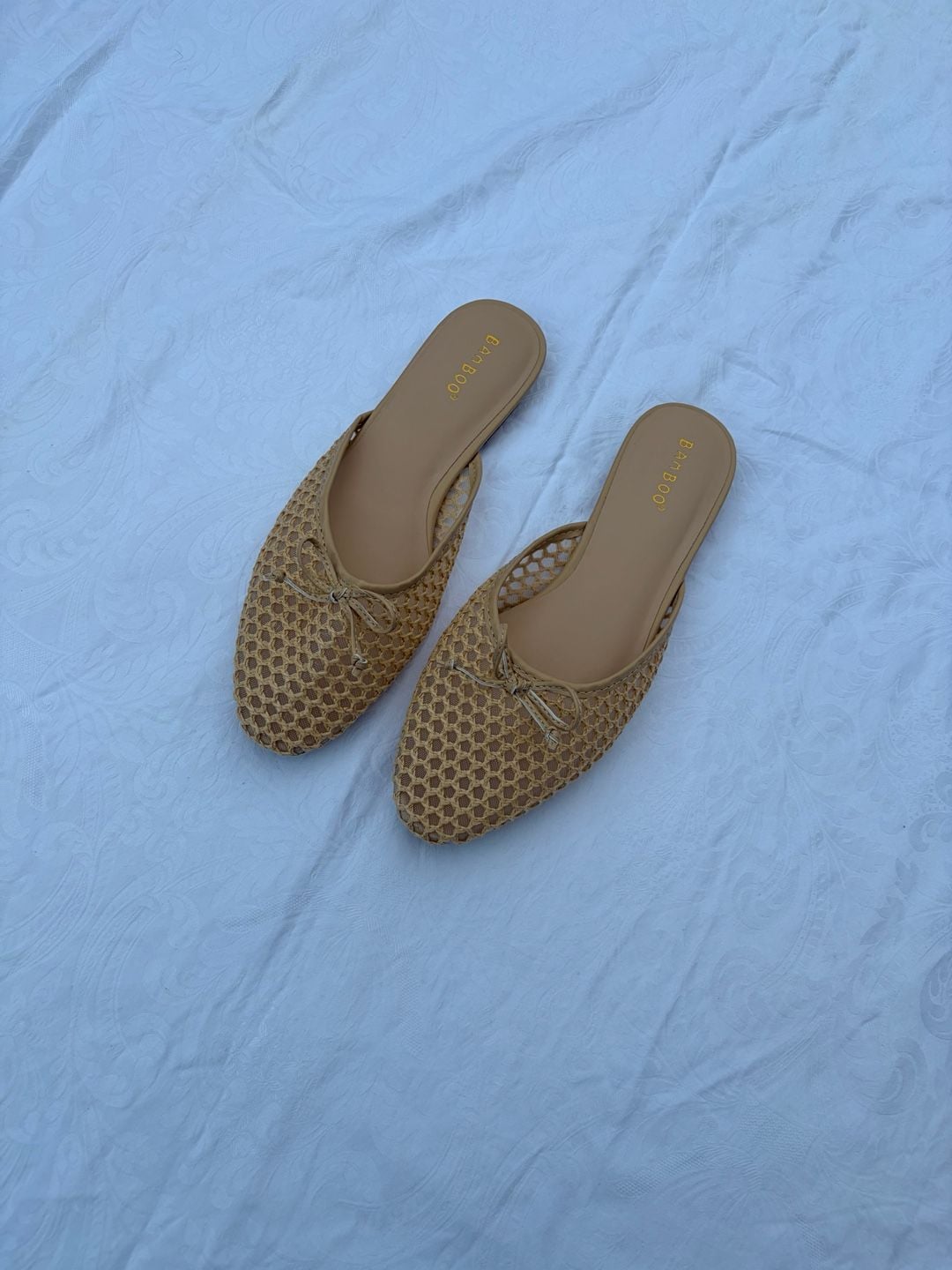 Bamboo Flats Woven Bow Slip On Mules 3