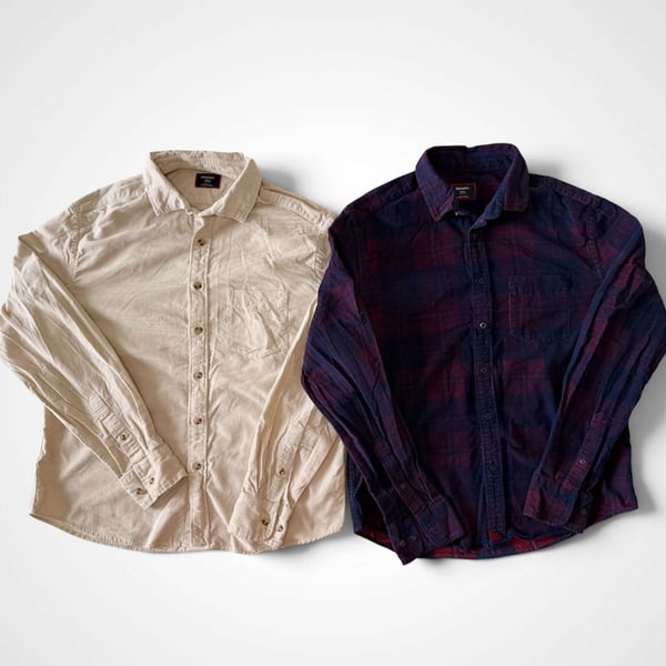 Lot of 2 UNTUCKit Men’s Corduroy Button Down Shirts Small Regular Fit